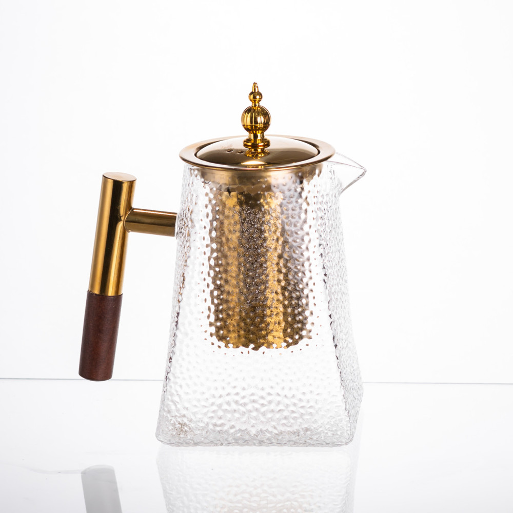 Зображення Чайник Light House для заварювання скляний для чаю 1 л з металевою ручкою (LG-20301) прозорий ИМ Light-Deco 