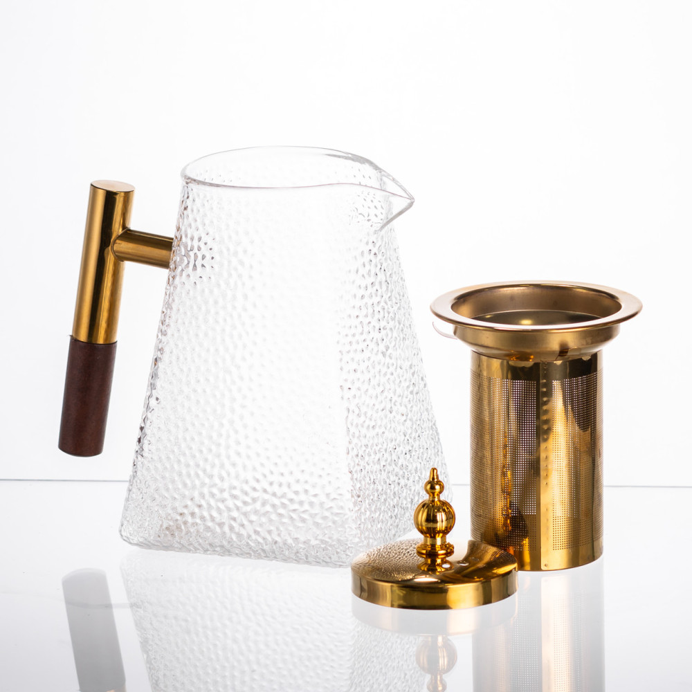 Зображення Чайник Light House для заварювання скляний для чаю 1 л з металевою ручкою (LG-20301) прозорий ИМ Light-Deco 1 