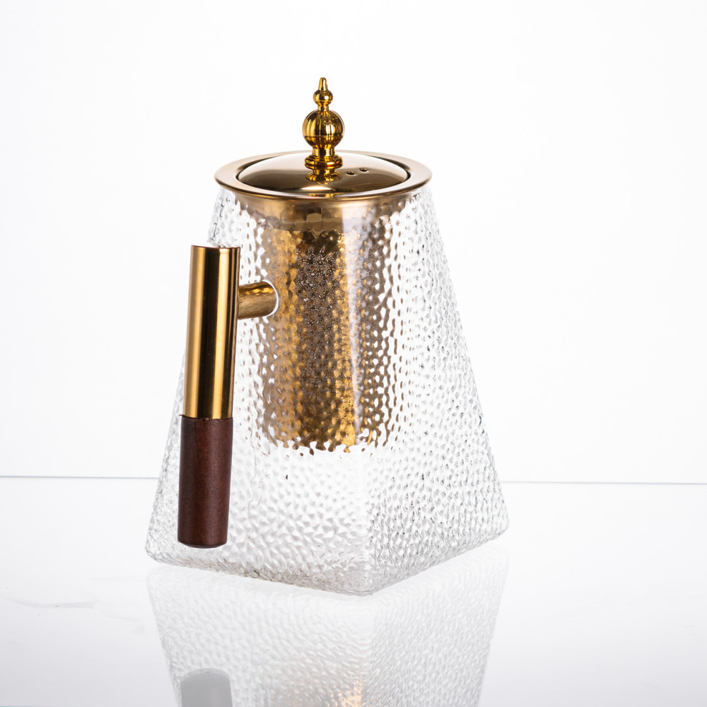 Зображення Чайник Light House для заварювання скляний для чаю 1 л з металевою ручкою (LG-20301) прозорий ИМ Light-Deco 2 