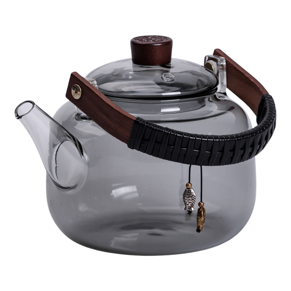 Зображення Чайник Light House для заварювання 0.8 л скляний з дерев'яною ручкою (LG-20305) чорний ИМ Light-Deco 2 