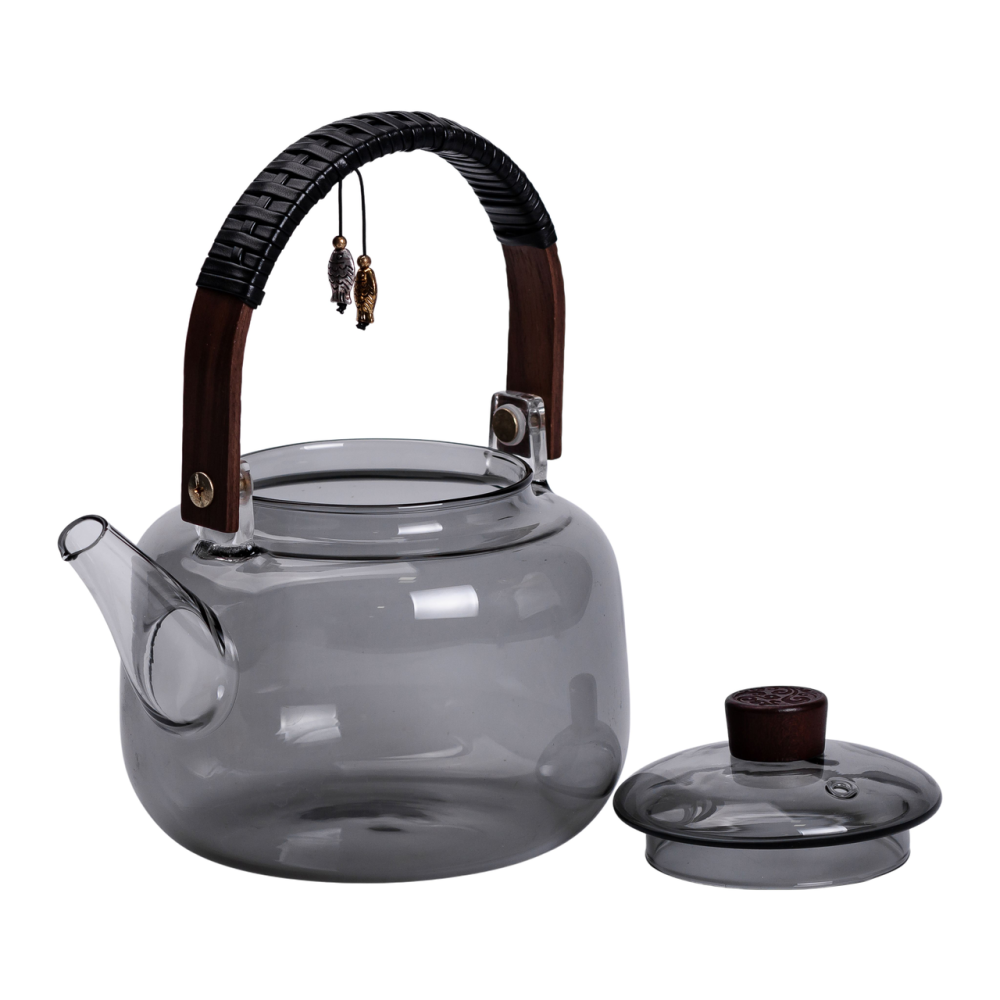 Зображення Чайник Light House для заварювання 0.8 л скляний з дерев'яною ручкою (LG-20305) чорний ИМ Light-Deco 3 