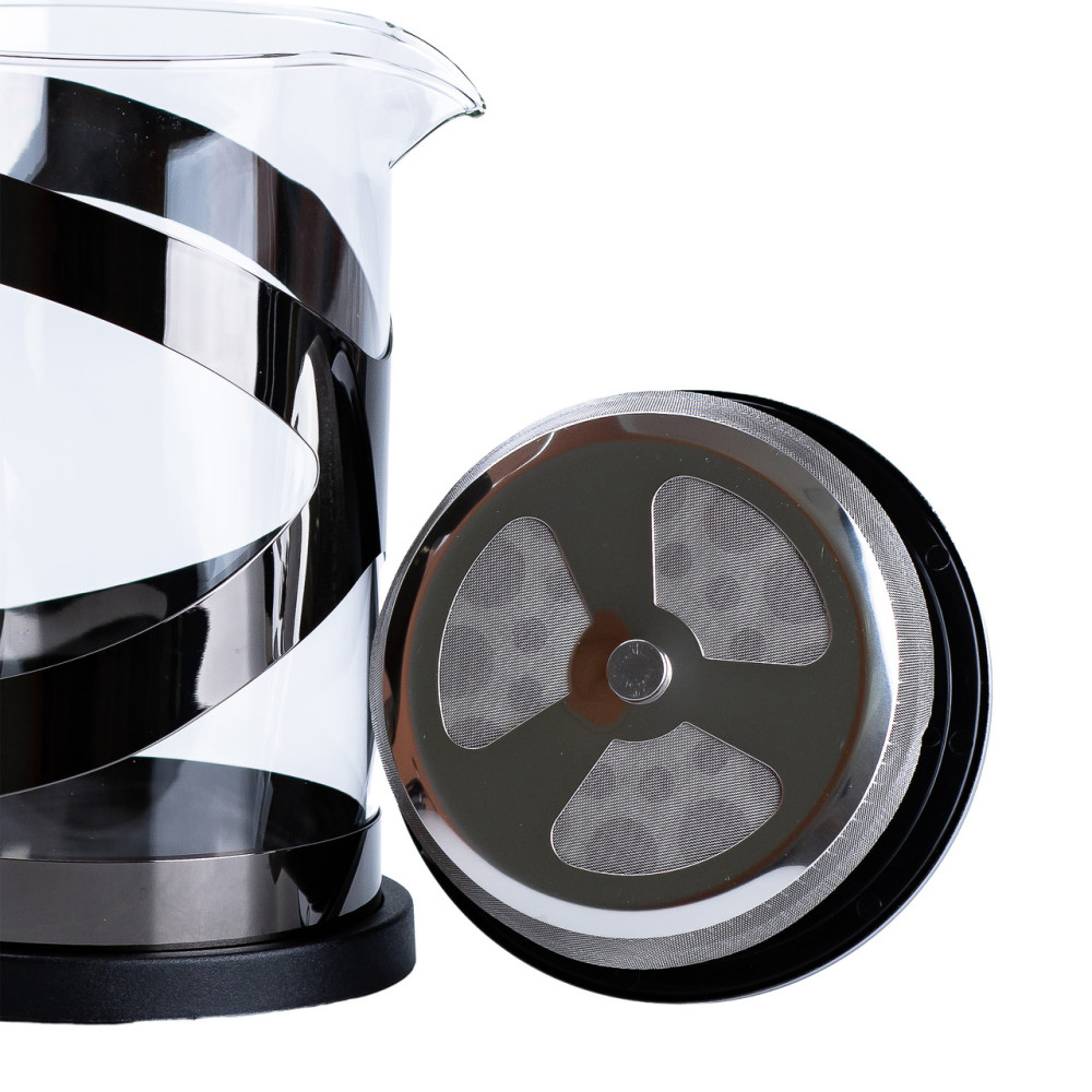 Зображення Чайник Light House прозорий заварювальний із френч пресом 800 мл (LG-20298) Чорний ИМ Light-Deco 3 