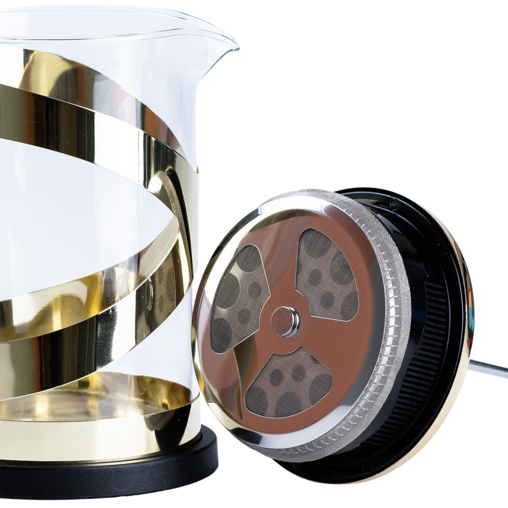 Зображення Чайник Light House прозорий заварювальний з френч пресом 800 мл (LG-20298) Золотий ИМ Light-Deco 2 