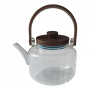 Зображення Заварник стеклянный для чая 0.8 л чайник для заваривания с деревянной ручкой прозрачный HP-34-38 ИМ Light-Deco 