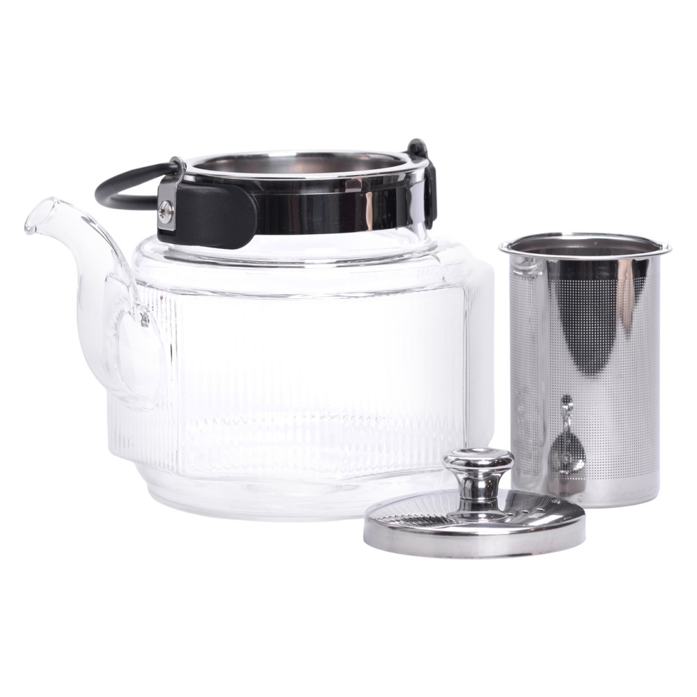 Зображення Заварник стеклянный чайник 1.1 л с ручкой и фильтром прозрачный HP-33-4 ИМ Light-Deco 1 