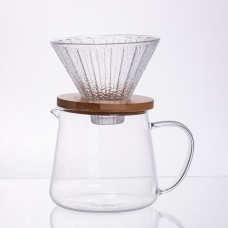 Набор для заваривания кофе стеклянный заварник и пуровер 600 мл 64486-28