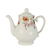 Чайник заварювальний керамічний Light House «Квітковий сад» 1150 мл (1,15 л) білий (910-102)