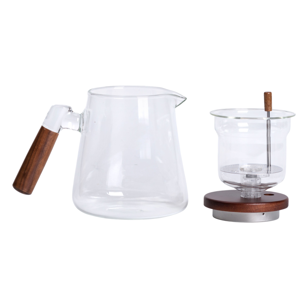 Зображення Чайник Light House для заварювання 1 л скляний з дерев'яною ручкою (LG-20304) прозорий ИМ Light-Deco 4 